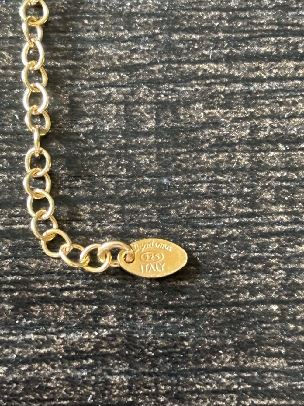 Gold Vermeil Sterling Silver Snake Chain Lariat Y Necklace - Italian 925 CZ - Picture 2 of 9